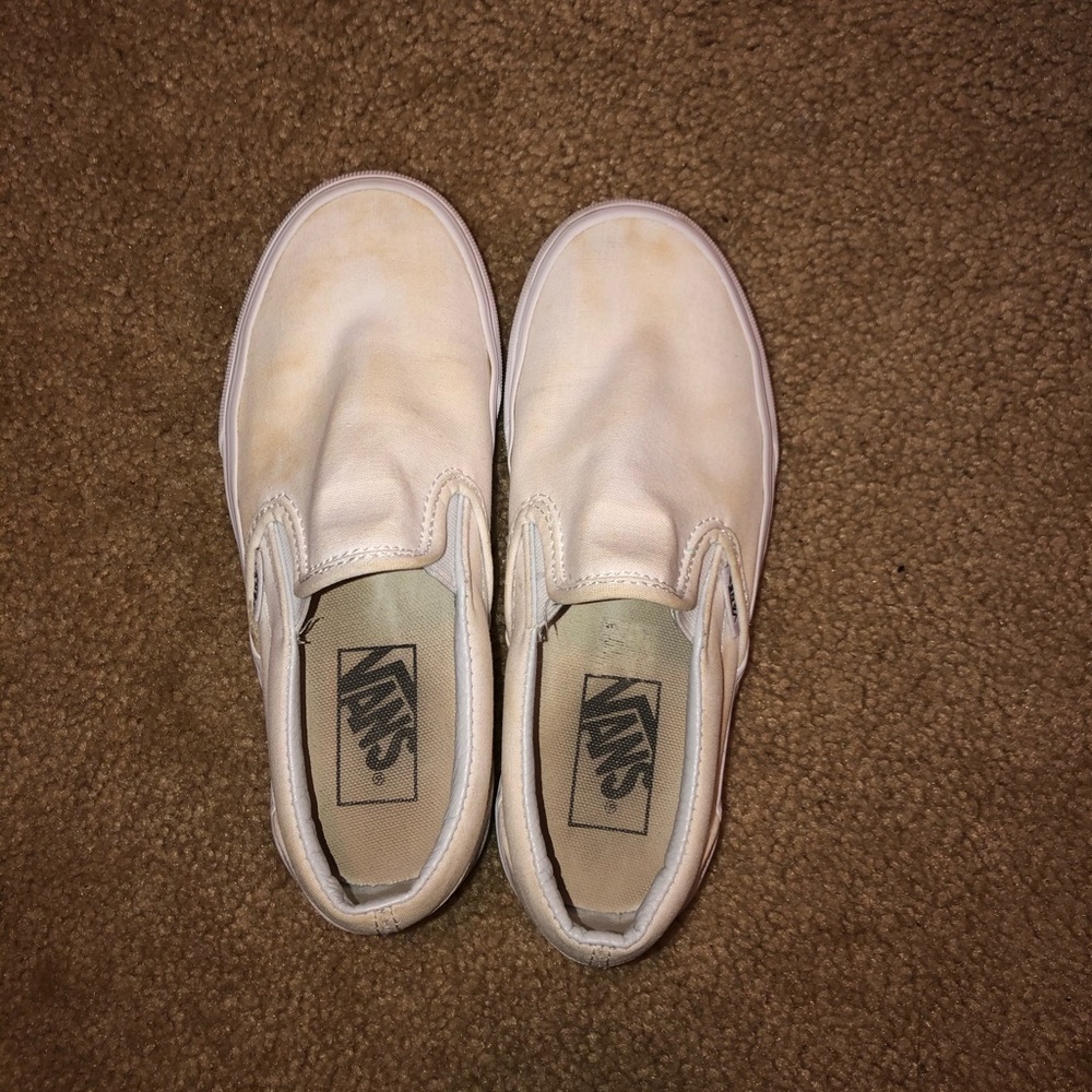 White Slip-On Vans